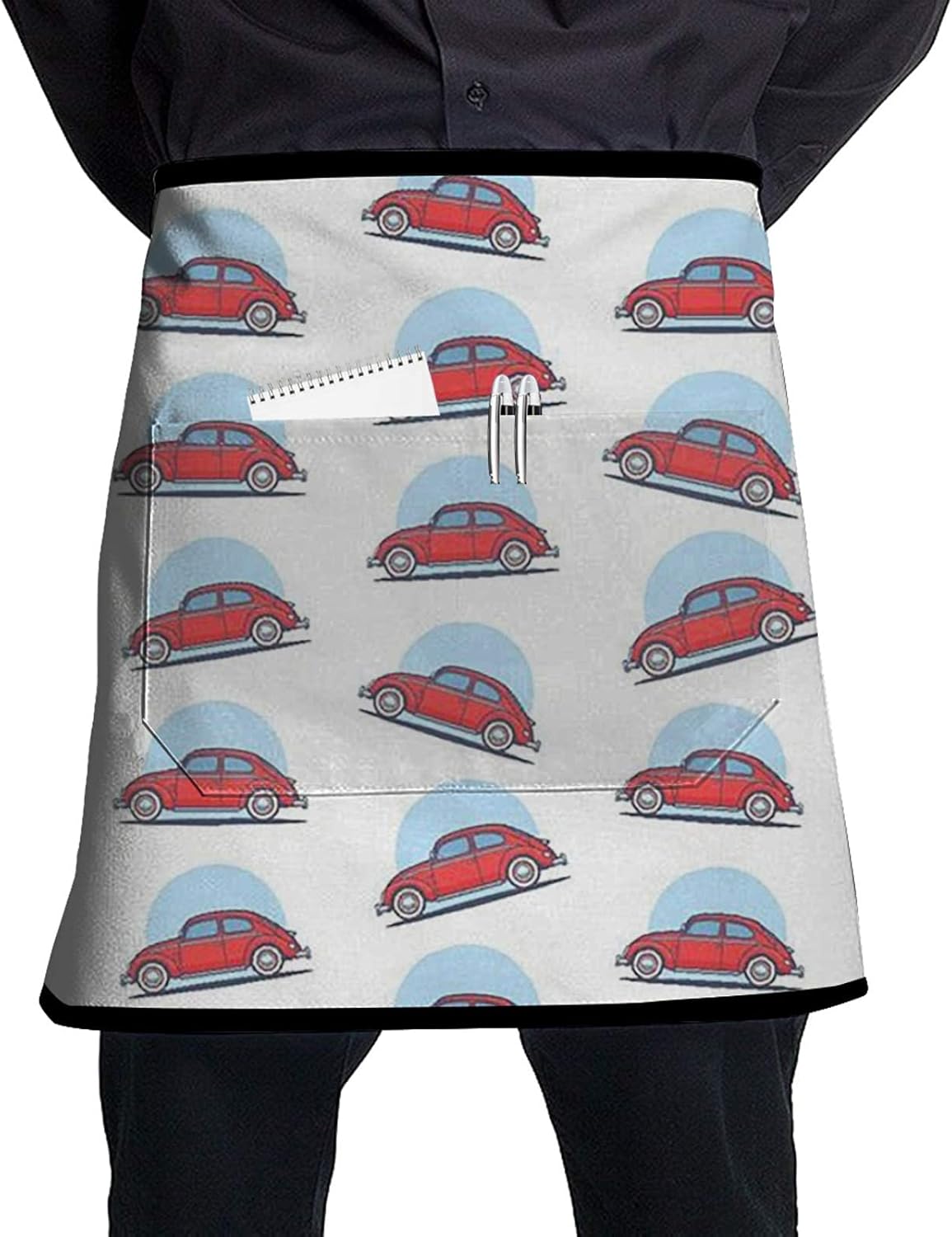 Cartoon Car Apron With Adjustable Belt, Big Pocket Bib Aprons, Apron Suitable For Men And Women