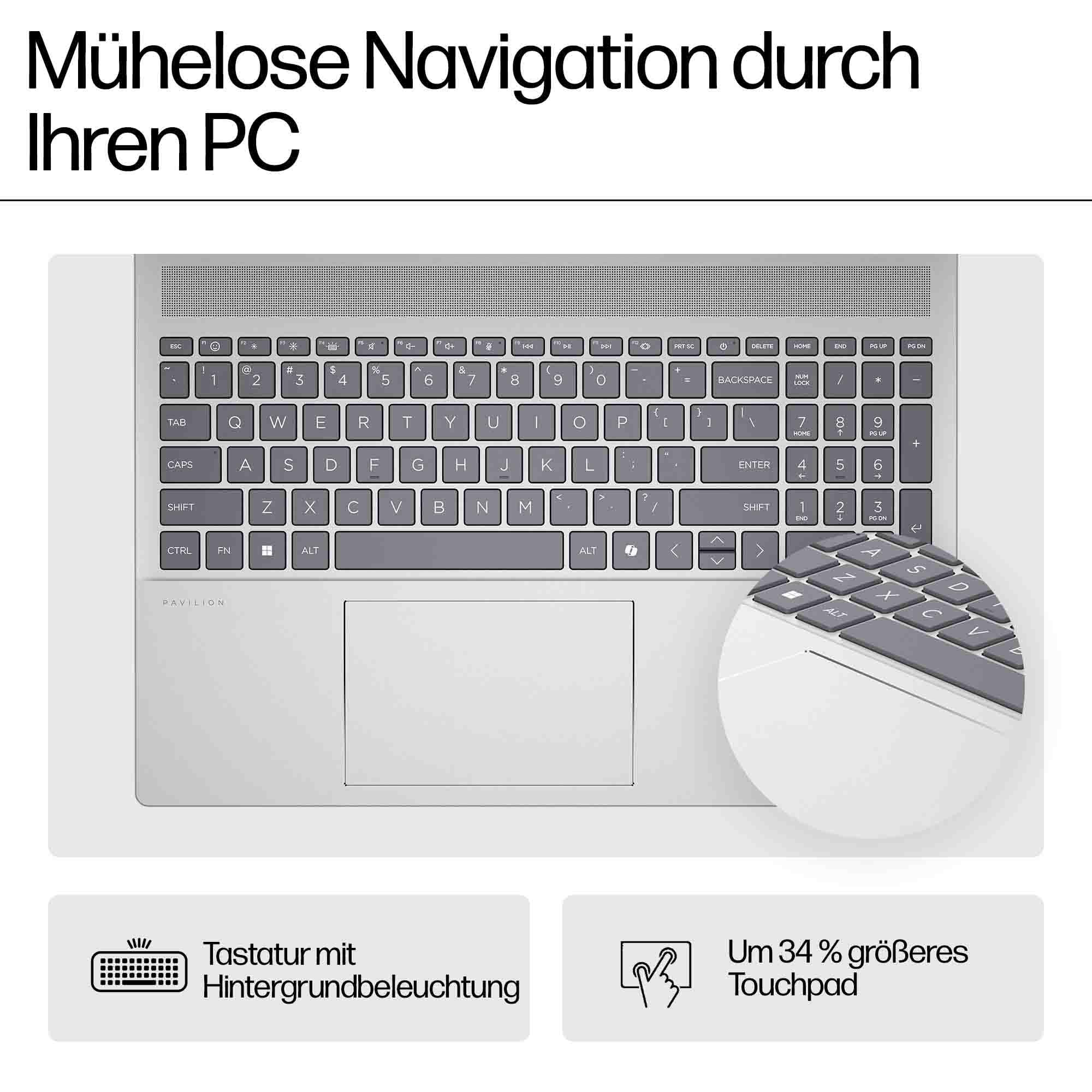 HP Pavilion Laptop | AMD Ryzen 7 8840U | 16-Inch WUXGA Display | 16 GB DDR5 RAM | 512 GB PCIe NVMe SSD | AMD Radeon Grafik | QWERTZ Keyboard | Windows 11 Home | Silver 7