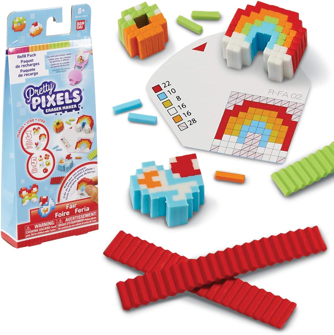 BANDAI Pretty Krazy Pixels Eraser Factory Refill Kit Random Model