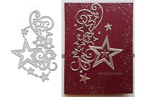 Matrices de découpe en métal en forme de grappe d'étoiles, de flocons de neige, d'étoiles, de bordure de fleurs, pour bricola