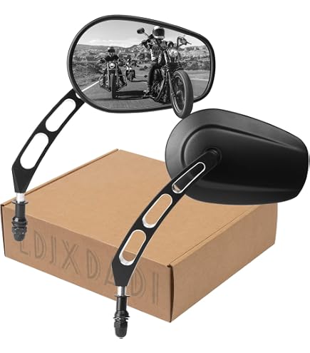 Espejos Retrovisores Negros Mate Para Harley Davidson Sportster, 883, 1200, Touring Y Softail – Par Izquierdo Y Derecho