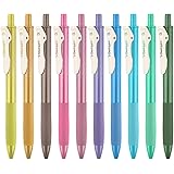 STAPENS Retractable Gel Pens, 0.5 mm Fine Point Pens with Quick Dry Ink, 10 Colored Ballpoint Pens
