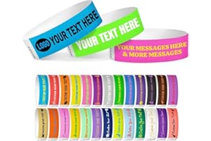 Frelvona Customizable Event Wristbands, Waterproof, Printable - Multicolor Paper Wristbands for Men Women
