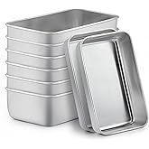 TeamFar Loaf Pans for Baking, 9 × 5 Inch Stainless Steel Loaf Bread Pans Tins for Homemade Bread/Brownies, Healthy & Sturdy, Oven & Dishwasher Safe - Set of 8