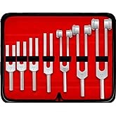 DEXSUR Medical Grade Aluminum Alloy Sensory Tuning Fork Activator For Healing, Therapy Non Magnetic, One Each of C 64, C 128, C 256, C 512, C 1024, C 2048, C 4096 Tuning Forks, 7 Pcs