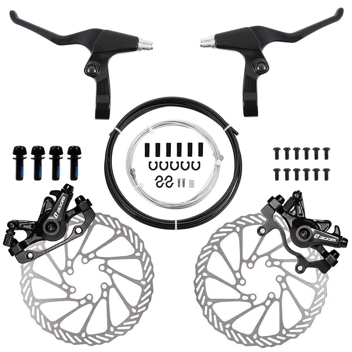 Chooee Bicycle Mechanical Disc Brake Set,Mountain Bike Front and Rear Line Pulling Brake Caliper For MTB ZYZS01