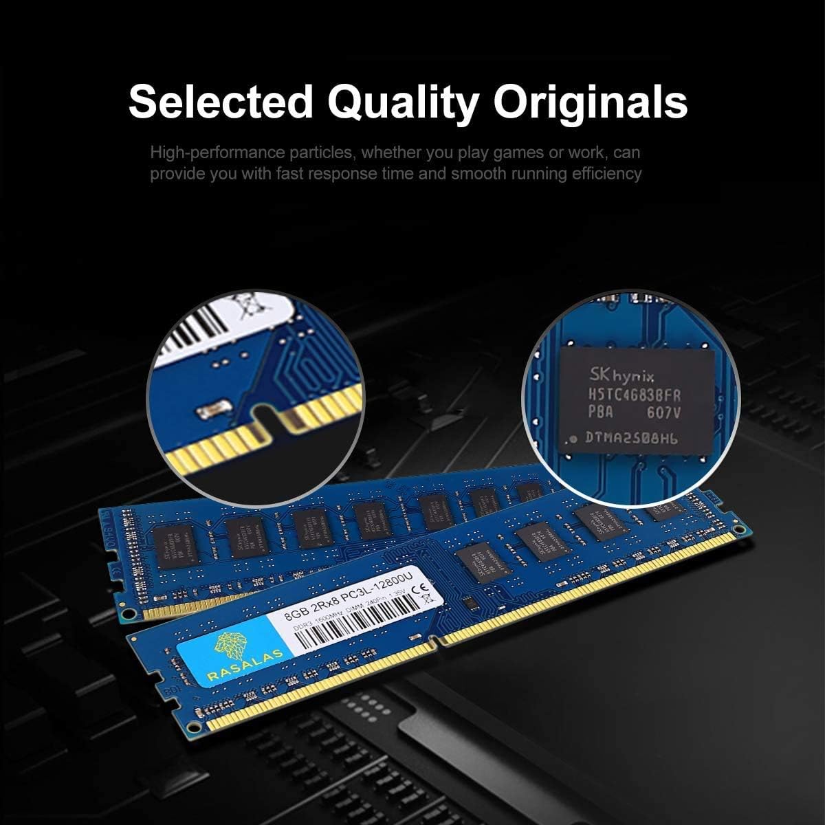 Rasalas 8GB PC3-12800U DDR3-1600 Udimm DDR3L 12800 Desktop PC3L 1600MHz 240 Pin DIMM RAM 2RX8 CL11 1.35V UDIMM RAM Memory for Desktop Computer - Image 3