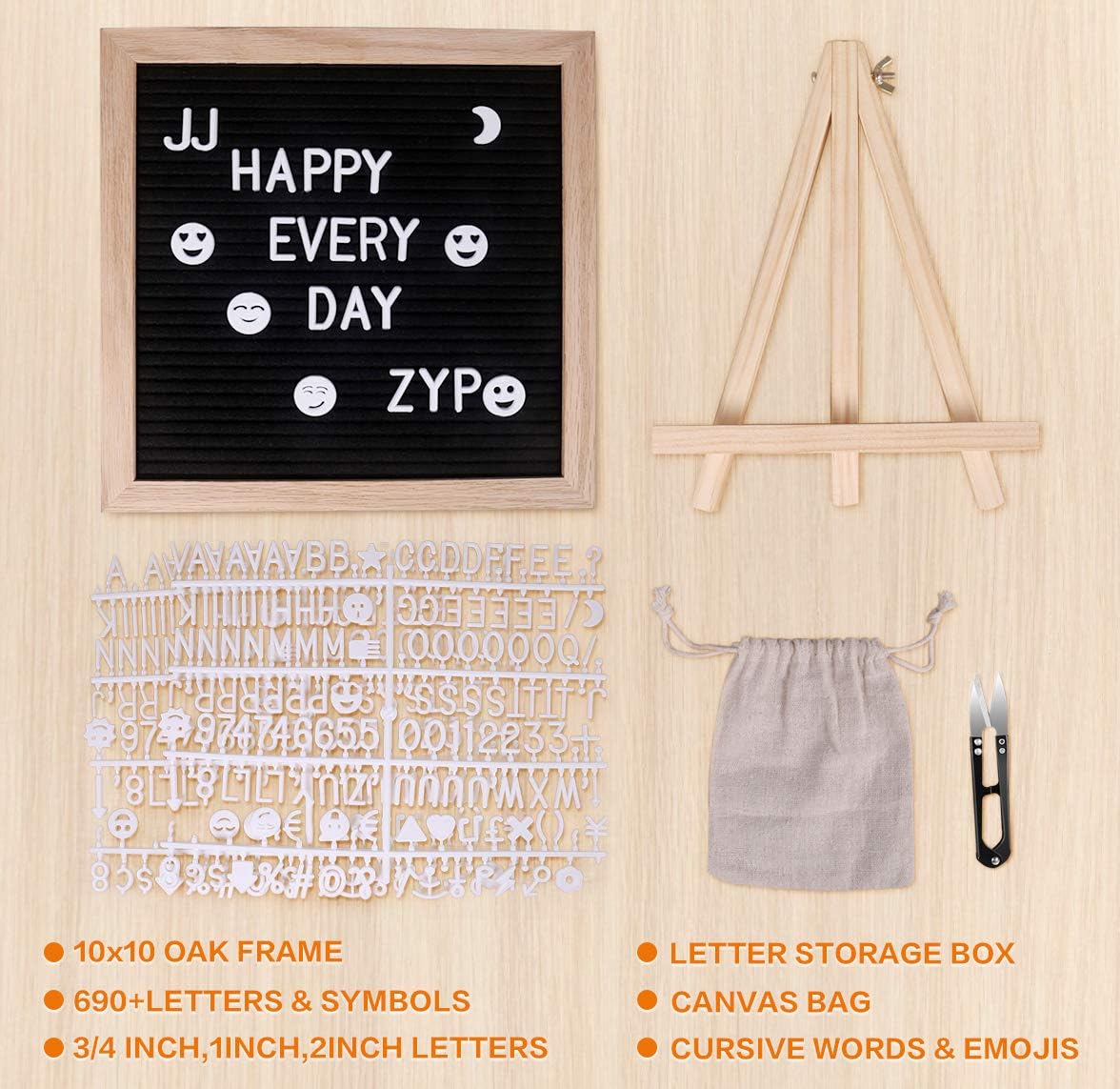 Retail Store Fixtures & Equipment Farmhouse Felt Letterboard with Cursive Words Message Board