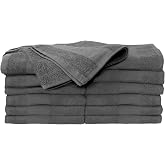 ForPro Premium Bleach Tough Salon Towels, 12ct, Cool Grey, 27" L x 16" W | 100% Cotton, Bleach-Safe, Stain Resistant, Multi-Purpose Hand Towels for Home, Salon, Spa &amp; Gym