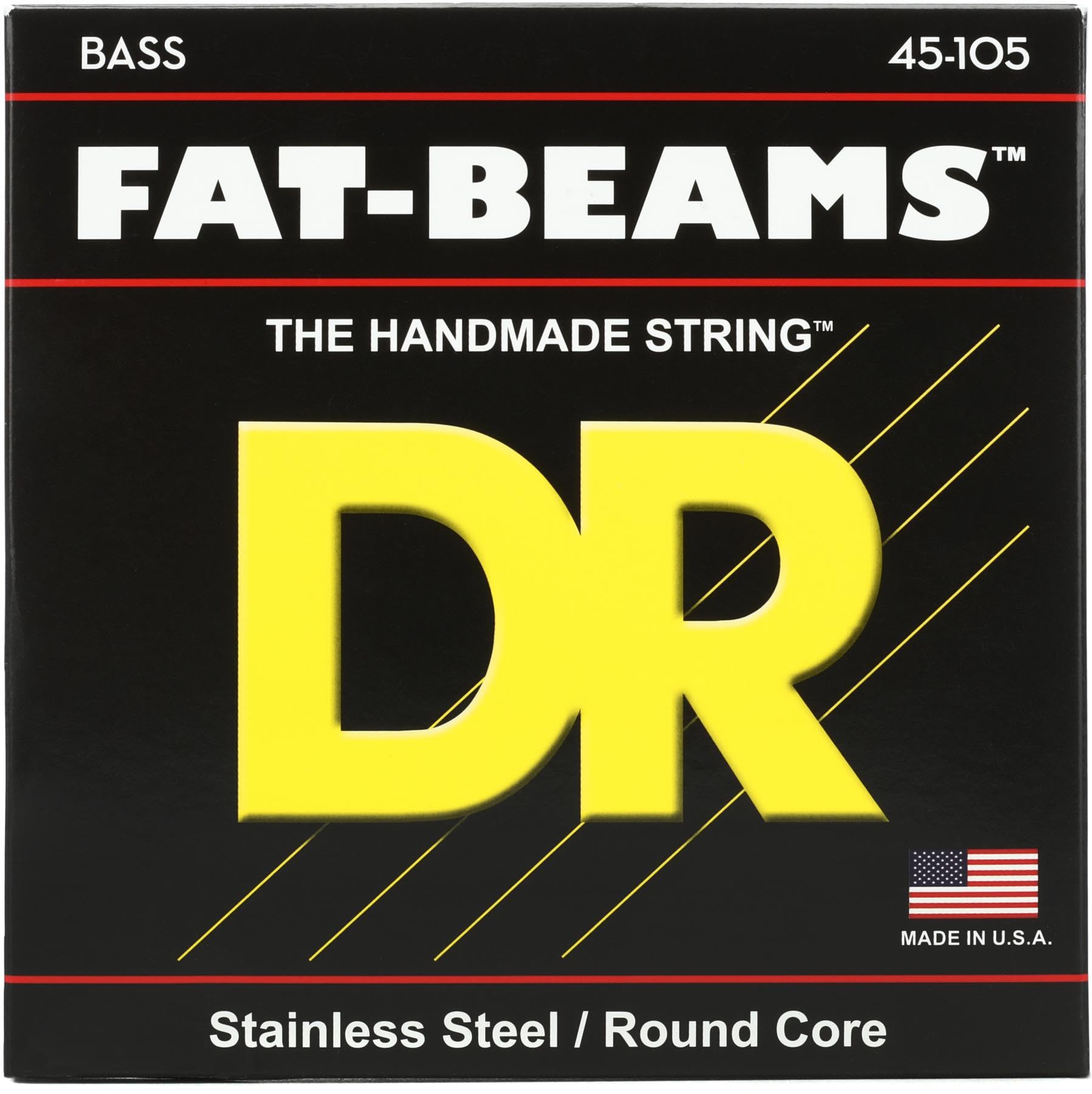 DR FB-45 Strings FAT-BEAM™ - Stainless Steel Bass Strings: Medium 45-105, Silver