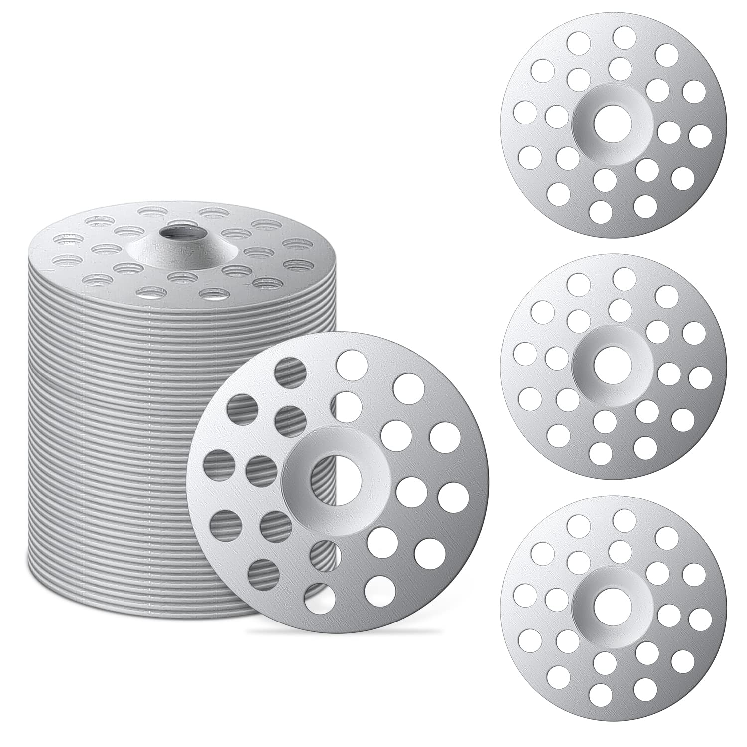 AIEX 55pcs 1 Inch Plaster Flat Washers, Zinc Plated Steel, Silver