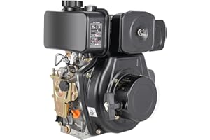 WBGANG 247CC 4-Stroke Diesel Engine,5HP Hand Start Diesel Engine with Single Cylinder Air Cooling, Low Fuel Consumption, 3600R/min Universal Gasoline Engine For Agricultural Machinery