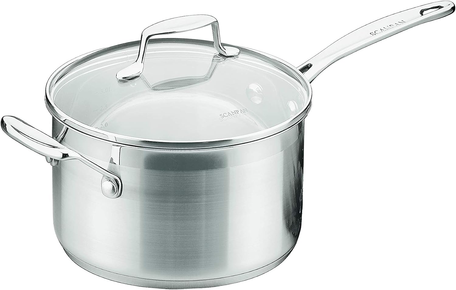 Scanpan 71232000 Impact Saucepan, 20cm/3.5 Litre Capacity, Silver