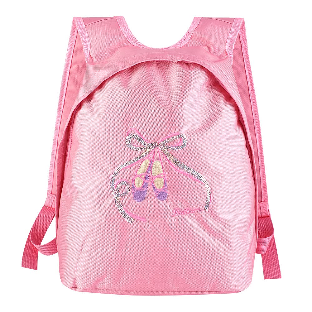 Demeras Ballet Bag School Bag Girls Ballet Dance Backpack Children Shoulder Sports Zippered Bag for Little Girls Students Classmate(Pink)