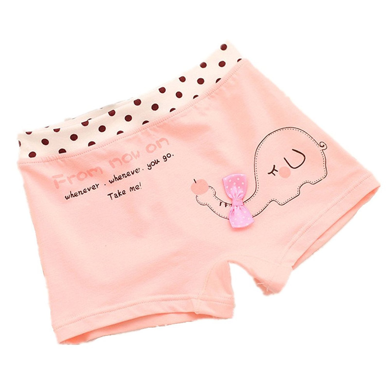 BOBO Kids Little Girls\' Elephant Boyshort Hipster Toddler Panties Cotton kids Underwear (Pack of 5) Size 5-7 Years