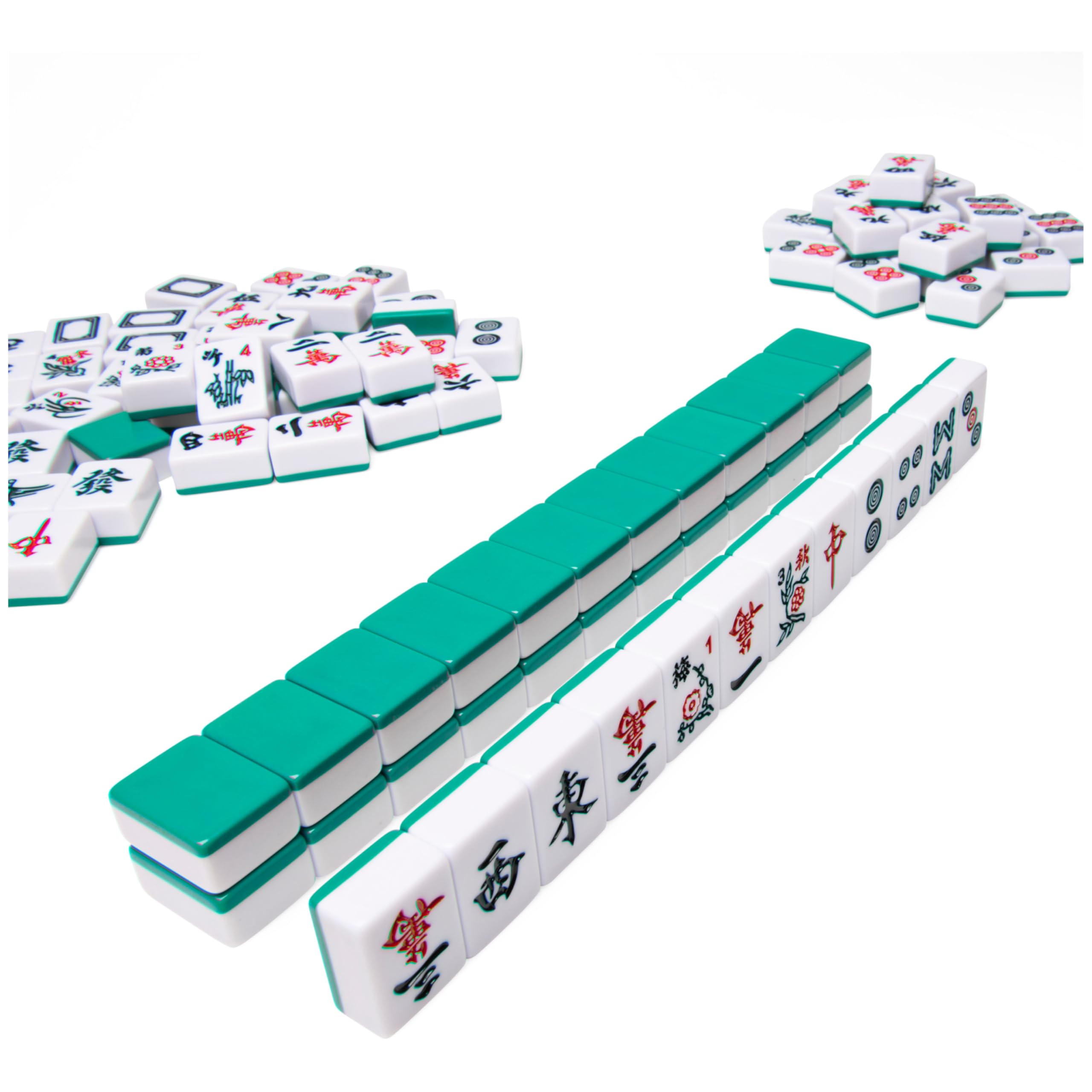 Spin Master Games Legacy Deluxe Mah Jong Classic Game with Two-Toned Tiles and Lined Wood Storage Case, Family Game for 4 Players Ages 8 and up