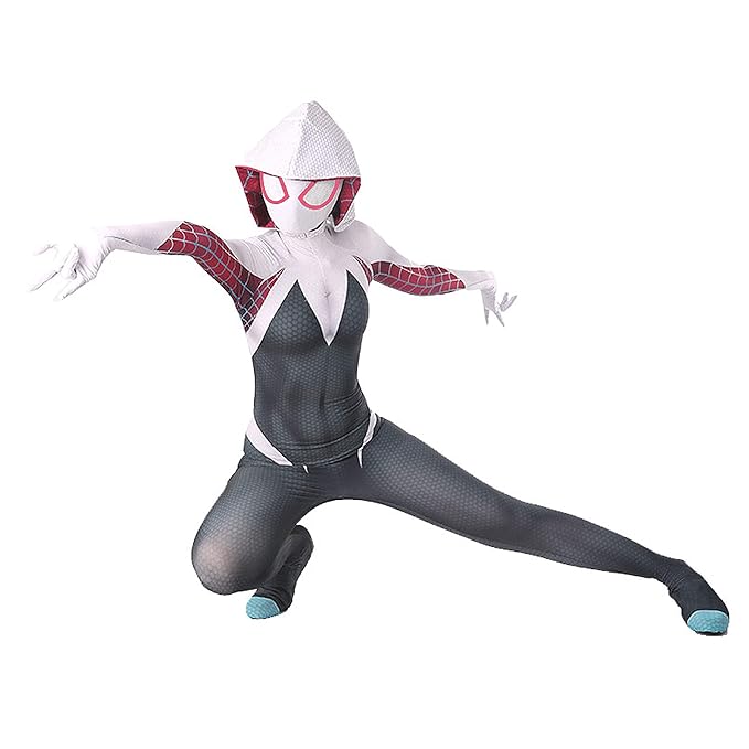 Lycra Spandex Bodysuits Gwen Stacy Into The Spider Verse Ghost Gwen Halloween Cosplay Costume