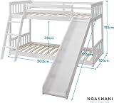 Design Elements Tuva Cabin Bed with Bunk, Slide & Play Area - White view 2