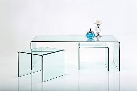 Kare 76743 Clear Club Coffee Table Set Of 3 Amazon De Kuche Haushalt