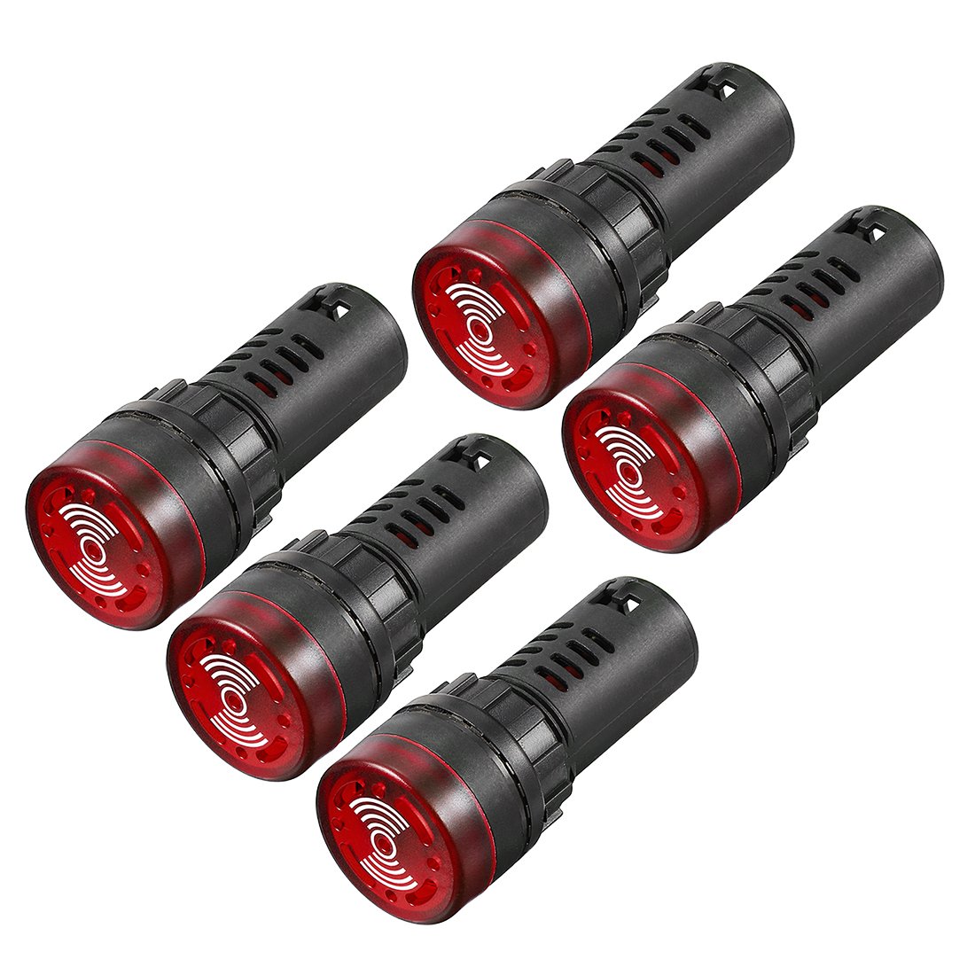 uxcell 5Pcs Red Indicator Light with Buzzer AC/DC 110V, 22mm Panel Mount Flashing Alarm, for Electrical Control Panel, HVAC, DIY Projects: Industrial & Scientific