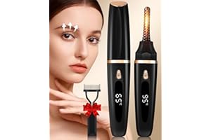 BEAUTYCURLS Heated Eyelash Curlers - Eye Lash Curler Heat with Eyelash Comb - Electric Eyelash Curler - Rizador De Pestañasey LED Display 3 Temp Settings USB Charge Natural Curling 24H for Women Makeup Tool Gifts