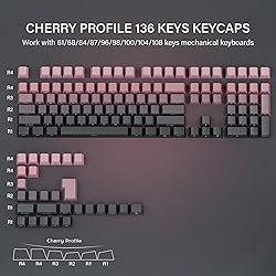 Hkfos Gradient Side Print Keycaps Pink, Double Shot