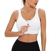 Zip Front Closure Surgical Sports Bra, Post Breast Surgery Mastectomy Compression Nursing Bra with Removable Pads