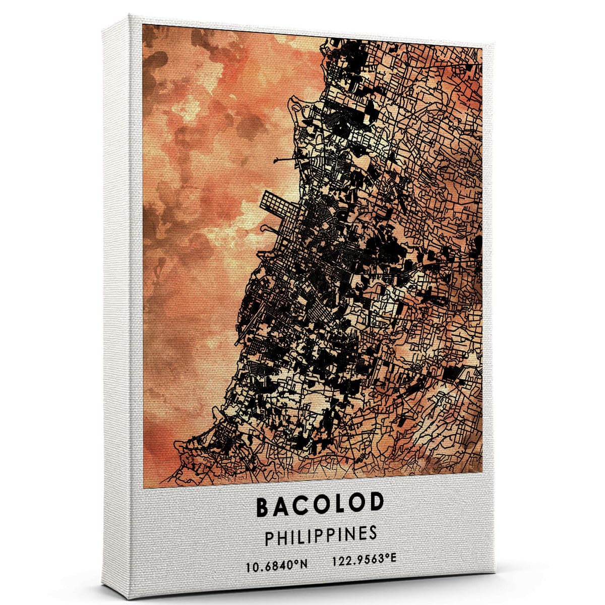 Bacolod Map Poster, Philippines Map Art Poster, Map