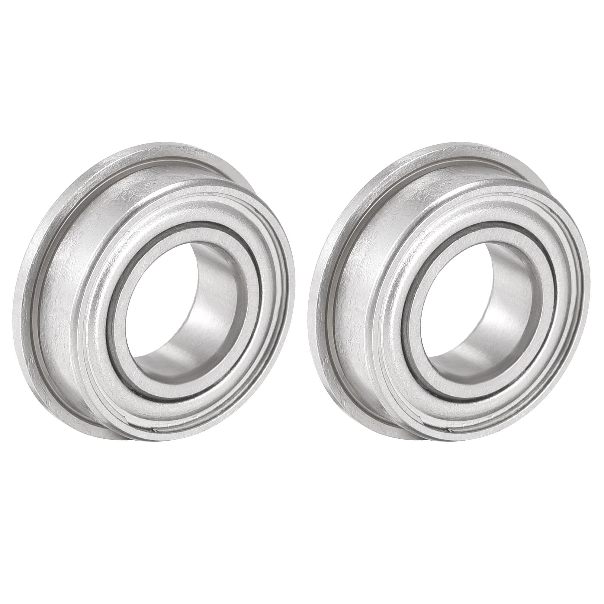 sourcing map SF688ZZ Flanged Ball Bearing 8x16x5mm Double Shielded Stainless Steel Bearings 2pcs