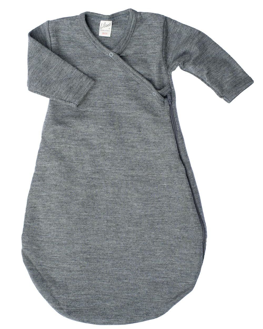 Lilano, Merino changing bag with 2-way zip, 70% wool (kbT), 30% silk, 210 g/m², gray, 86/92 cm