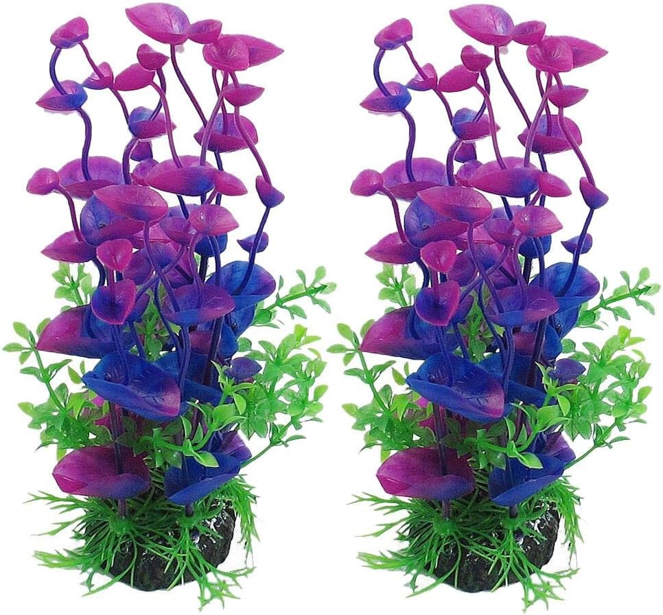 MOVEmen_Wall Sticker 2Pcs Aquarium Decor Fish Tank Decoration Ornament Artificial Plastic Plant Green Simulation Waterweed Decoration Landscape