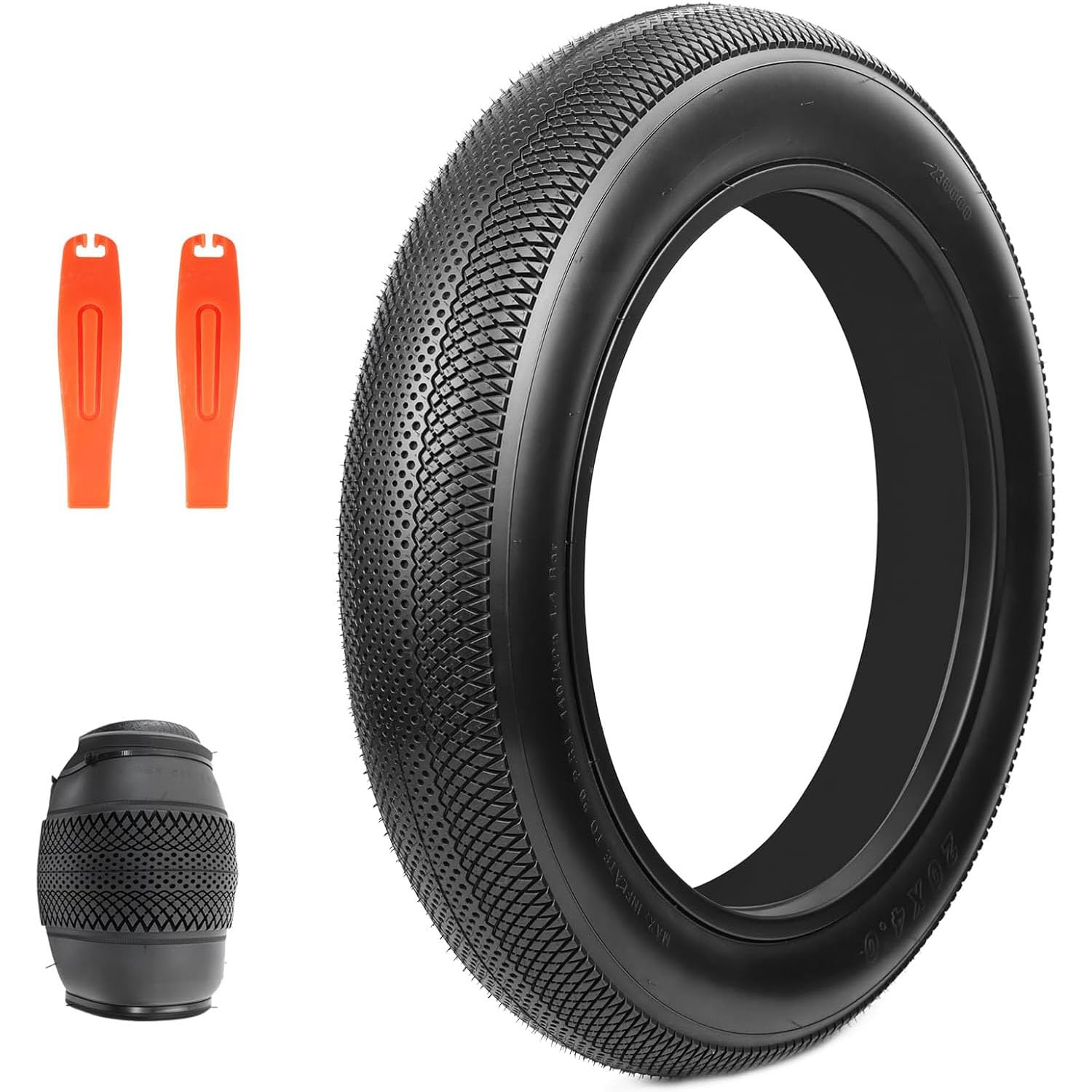 ZUKKA 60TPI Foldable 1 Pack E-bike Fat Tyres 20 inch Bicycle Tyre Heavy Duty High-Performance Wear-Resistant for Electric Bike/Mountain Bike/Snow Bike Tyres 20 x 4.0 Black