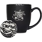 Rico Industries NCAA (V, W, X, Y Schools) Standard 15oz Laser Engraved Matte Black Ceramic Bistro Mug - For Hot or Cold Drinks