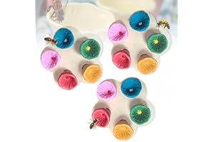 JEUXDOS Bee Drinking Cups, Colorful Bee Insect Drinking Cup, Watering Cups for Thirsty Pollinators, Mini Drinking Cup for Garden Verandahs (3 PACK, ONE SIZE)