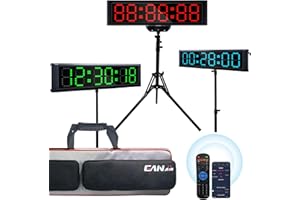 GAN XIN GANXIN RGB 7 Colors LED Race Clock with Tripod for Running Events,Countdown Clock,Count UP,Stopwatch,with Remote Control and APP Control