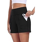 CADMUS 5'' / 9'' Women's Athletic Long Shorts Stretch High Waisted Bermuda Shorts Yoga Walking Running Casual 1 or 4 Pack