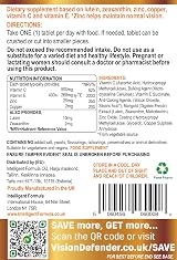 Vision Defender AREDS2 6-Nutrient Complex Vegan Eye Tablets 90 UK Made view 6