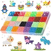 Fuse Beads Non-Iron Kit Over 3200 Beads 28 Colors Makes Creations with No Heat Mega Bead Refill