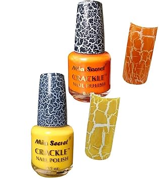 Crackle Nail Varnish Polish Bright Gold Startling Orange Much Crackle Nail Varnish Polish Bright Gold Startling Orange Much