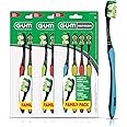 GUM Multi-Clean Toothbrush, Soft Multi-Level Bristles, Medium Head, 4 Count (Pack of 3)