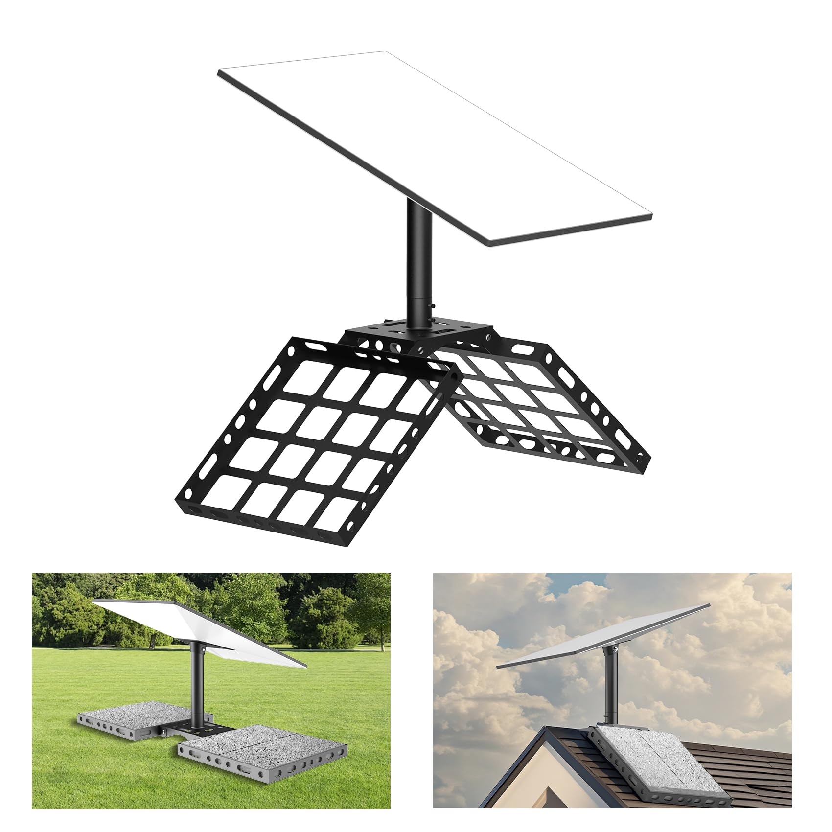 Photo 1 of Starlink Gen 3 Roof Ridge Mount, Aluminium Pipe Adapter, 360 Rotatable Mount Compatible with V3 Starlink Standard Dish