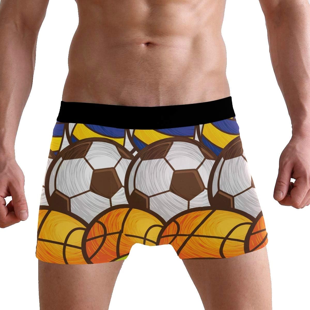 Watercolor Sport Ball Baseball Men's Boxer Briefs Underwear Comfortable