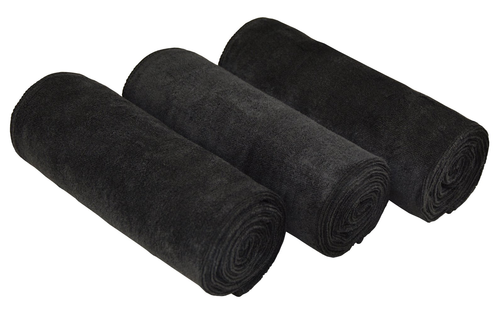 MAYOUTH Microfibre Sports Towels Fast Drying & Absorbent Gym Towel Workout Sweat Towels for Gym Fitness,Yoga, Camping 3-Pack 40cm X80cm,Black