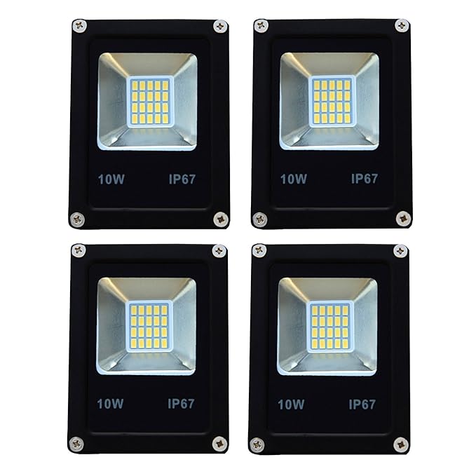 Premium Flood Street Metal Outdoor IP6667 Light Waterproof (10 WATT) Cool White -Pack of 4