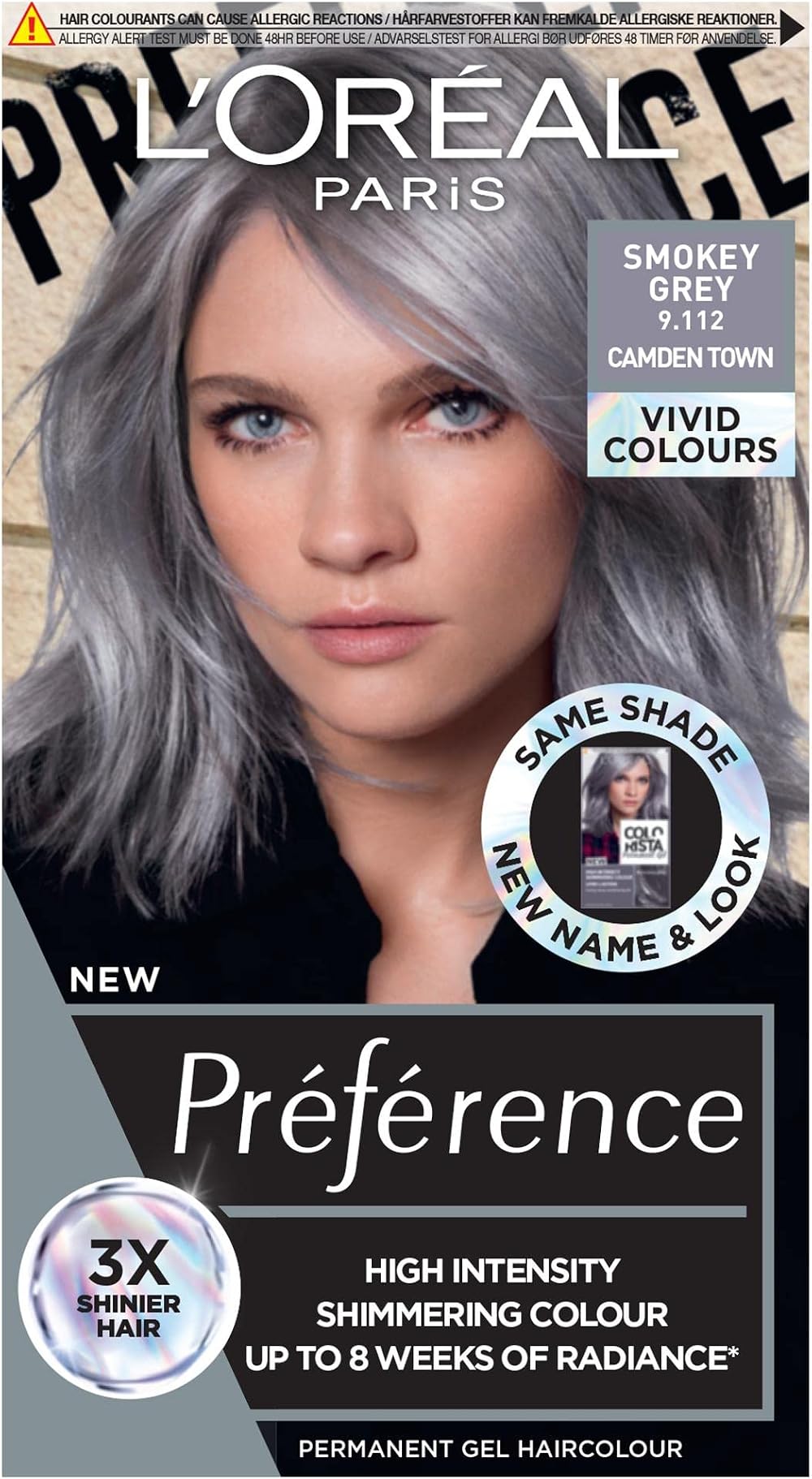 L'Oreal Paris Preference Vivids Smokey Grey 9.11 Permanent Hair Colour 1 pack