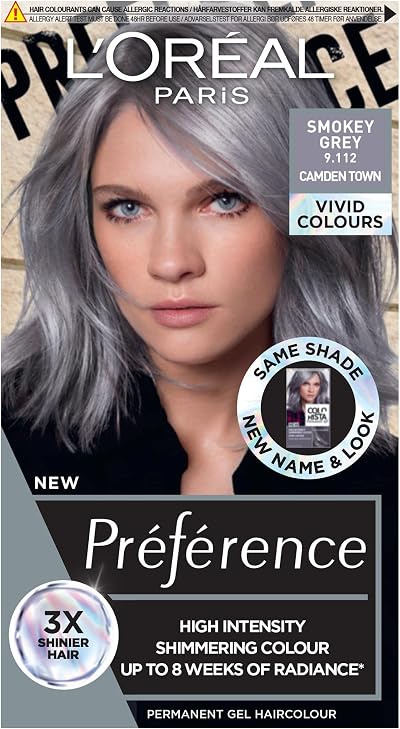 L'Oreal Paris Preference Vivids Smokey Grey 9.11 Permanent Hair Colour 1 pack