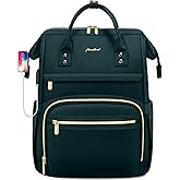 Focdod Laptop Backpack for Women Work Bags - 15.6 Inch Professional Womens Travel Backpack Purse Computer Laptop Bag Nurse Teacher Backpack Waterproof Carry on Back Pack with USB Port Dark Green