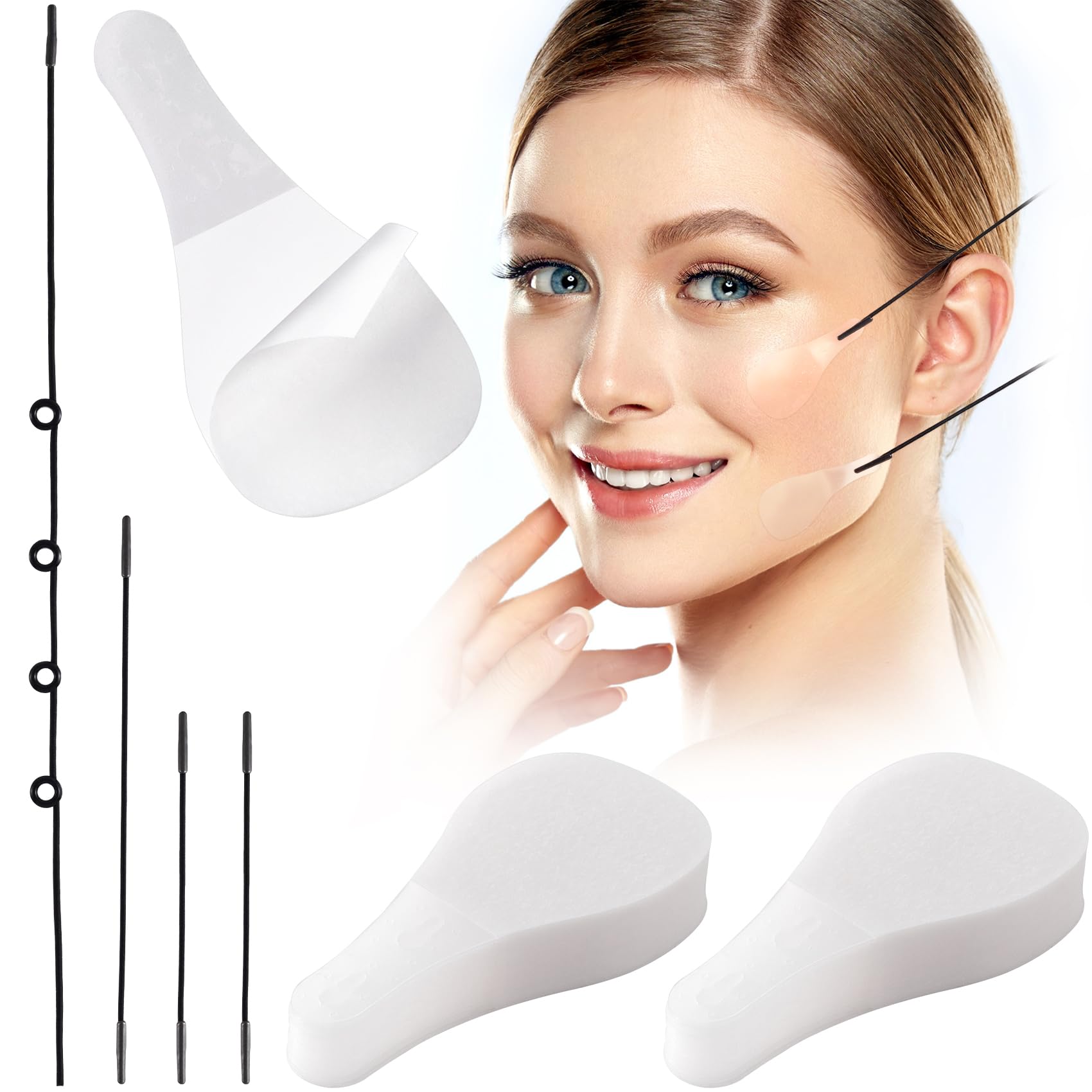 Photo 1 of ***SIMILAR ITEM***
VARMDUKKE 40PCS Invisible Face Lift Tapes with 4 Strings, Instant Face Lifting Tape for Makeup, Waterproof Face Lifting Stickers, Breathable Face Neck Tapes for Wrinkles, Double Chin - Style 1