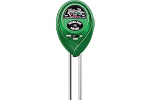 PLANTONIX Soil Meter - Monitors Sunlight, Soil Moisture, Plant Water, and pH Levels in Plants, Crops, Fruits, Vegetables, Farms, and Indoor and Outdoor Gardens! No Batteries Required!