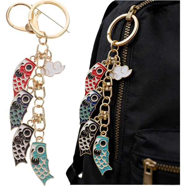 しんごjewlousy key chain TRINO カラビナ Amazon.com: jojofuny Japanese Keychain | Koi Fish Keychain